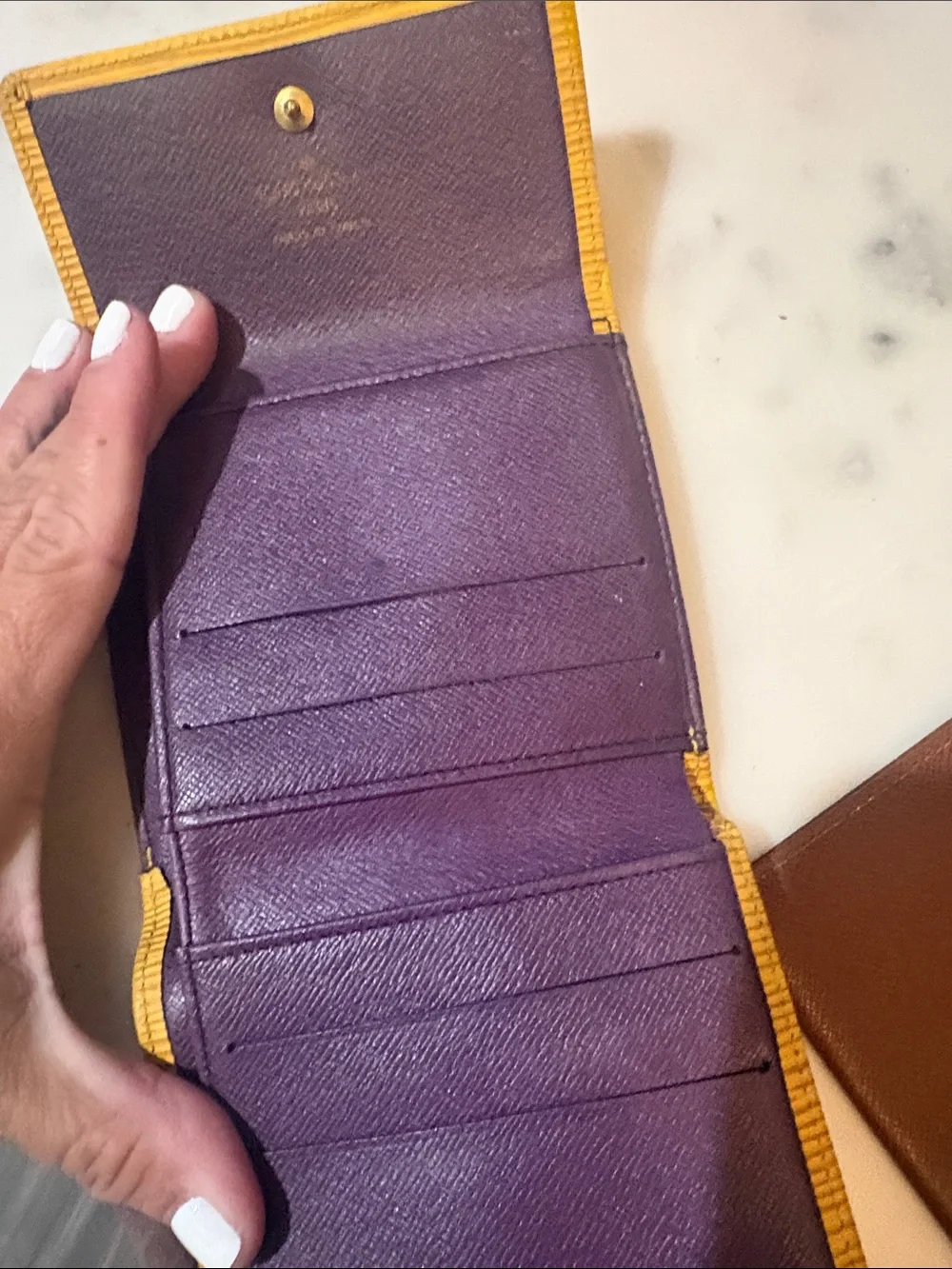 Louis Vuitton Yellow Textured Epi Leather Wallet